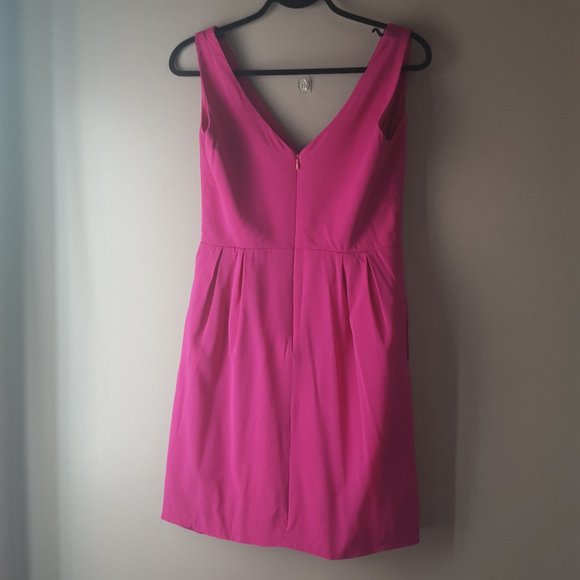 Jill Stuart Silk Pink Fuchsia Sleeveless Formal Dress with Pockets, Size 8 - Picture 9 of 16